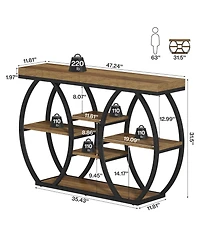 Tribesigns Extra Long Console Table, Narrow Sofa Table Behind Couch with Open Storage Shelf