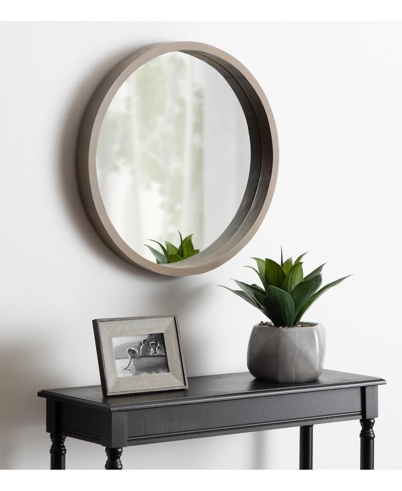 Kate and Laurel Hutton Round Wood Wall Mirror