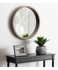Kate and Laurel Hutton Round Wood Wall Mirror