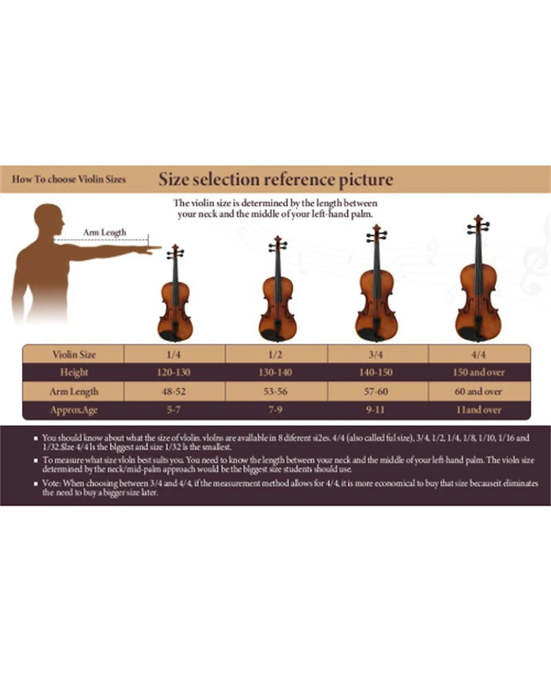 Yobtop Professional 4/4 Full Size Violin Set