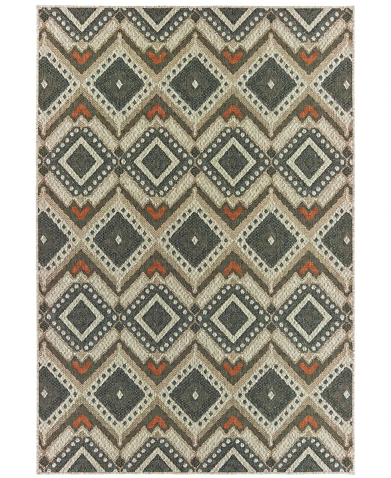 Oriental Weavers Latitude 002X3 Gray 5'3" x 7'3" Outdoor Area Rug