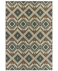 Oriental Weavers Latitude 002X3 Gray 5'3" x 7'3" Outdoor Area Rug