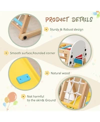 Yobtop 9-in-1 Foldable Wooden Climbing Frame with Slide, 176 lbs Capacity, Ages 3+