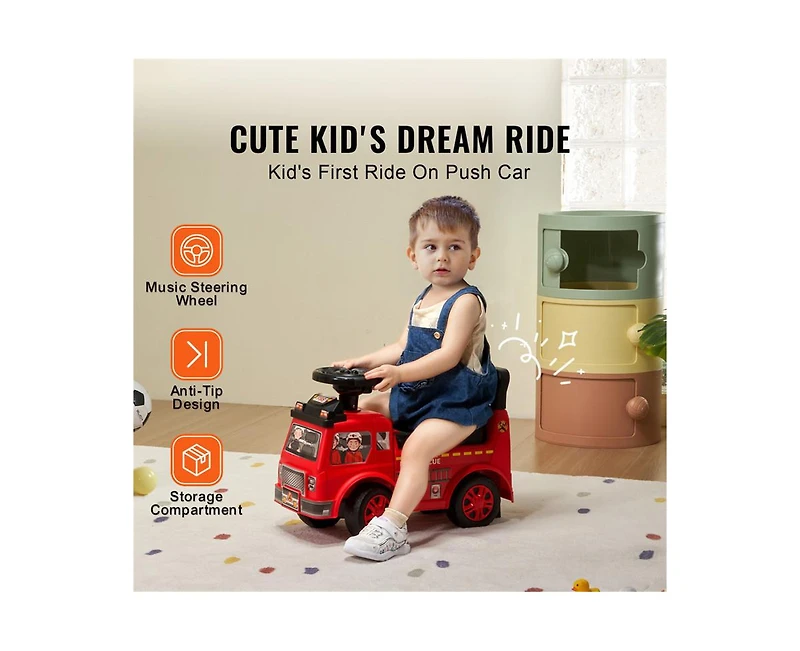 Yobtop Sit-to-Stand Ride Racer with Music Steering Wheel Ride-On Car, 48.5 lb. Capacity, Ages 1-3