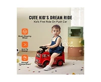 Yobtop Sit-to-Stand Ride Racer with Music Steering Wheel Ride-On Car, 48.5 lb. Capacity, Ages 1-3