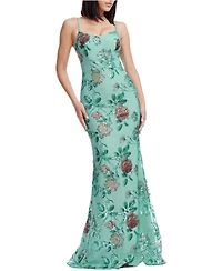 Dress The Population Women's Giovanna Floral Sequin Mermaid Gown