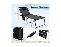 Lucky One 4 Position Folding Chaise Lounge Chair with Adjustable Backrest and Footrest