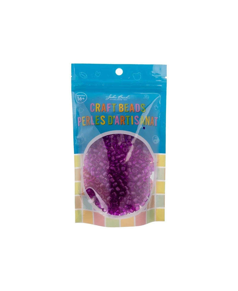 John Bead 1000ct Transparent Amethyst Mini Plastic Crow Beads for Diy Jewelry Making