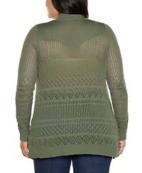 Belldini Plus Pointelle Lightweight Cardigan