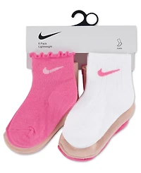Nike Baby Girls' 6M-4T Textured Ankle Socks, 6-Pack