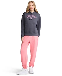 Champion Women's Fleece Long-Sleeve Satin Applique Hoodie