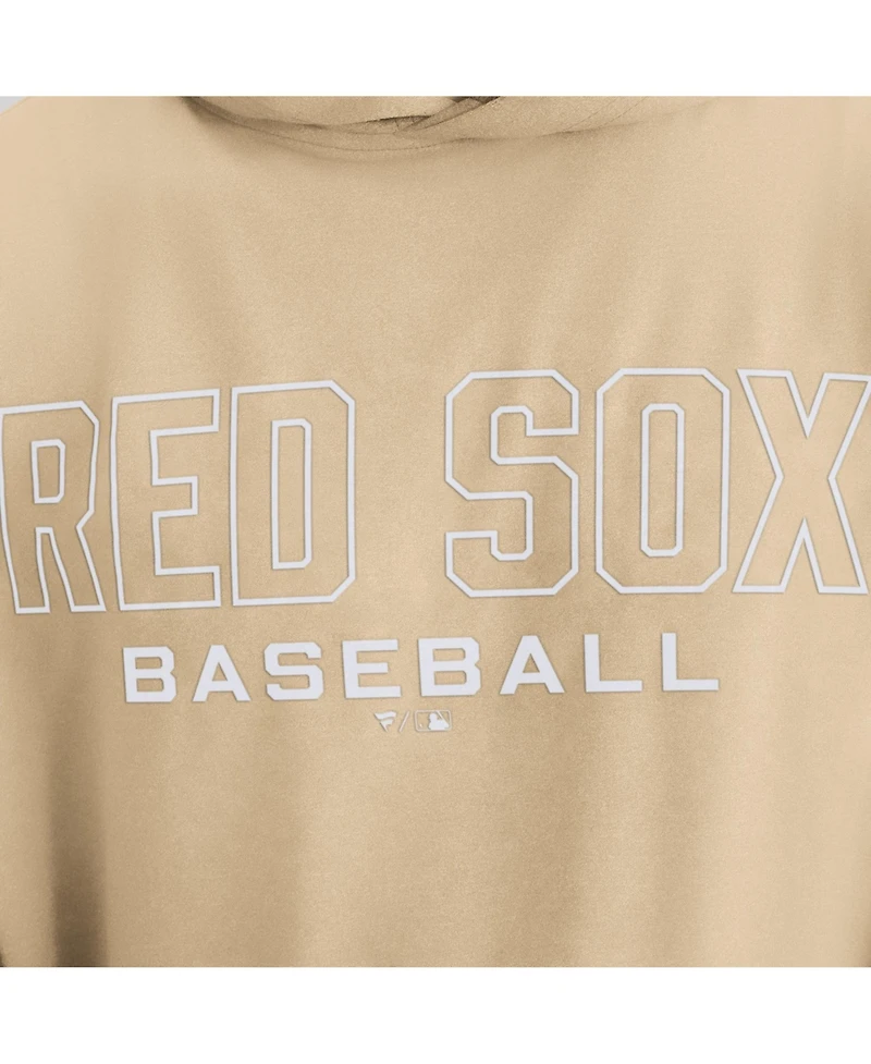Fanatics Men's Khaki Boston Red Sox ClutchLong sleeves Hooded T-Shirt