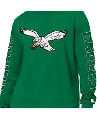 Starter Men's Kelly Green Philadelphia Eagles Clutch Hit Ii Logo Long-Sleeve T-Shirt