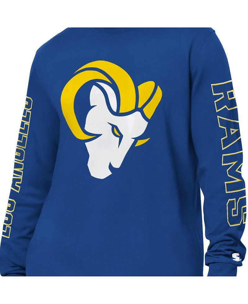 Starter Men's Royal Los Angeles Rams Clutch Hit Ii Long-Sleeve T-Shirt