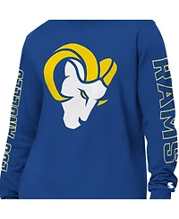 Starter Men's Royal Los Angeles Rams Clutch Hit Ii Long-Sleeve T-Shirt