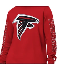 Starter Men's Red Atlanta Falcons Clutch Hit Ii Long-Sleeve T-Shirt
