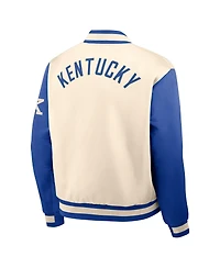 Nike Men's Natural/Royal Kentucky Wildcats Legacy Full-Snap Bomber Jacket