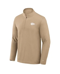 Fanatics Men's Tan Kansas City Chiefs Clutch Quarter-Zip Pullover Sweatshirt