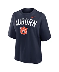 Nike Women's Navy Auburn Tigers Arch Logo Boxy T-Shirt