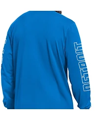 Starter Men's Blue Detroit Lions Clutch Hit Ii Long-Sleeve T-Shirt