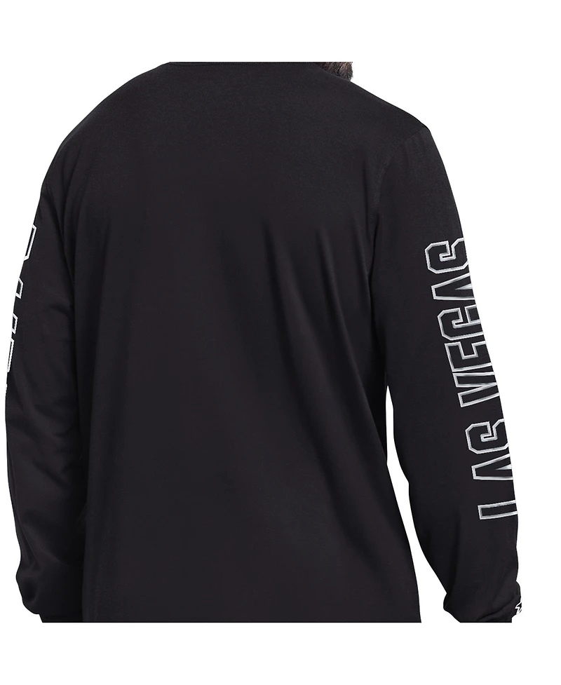 Starter Men's Black Las Vegas Raiders Clutch Hit Ii Long-Sleeve T-Shirt