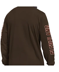 Starter Men's Brown Cleveland Browns Clutch Hit Ii Long-Sleeve T-Shirt