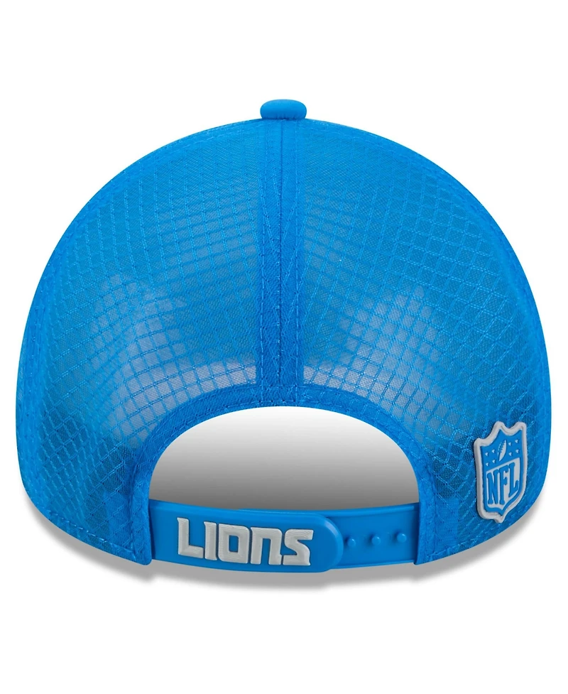 New Era Men's Blue Detroit Lions 2026 Sideline Apex 9FORTY Adjustable Trucker Hat