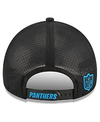 New Era Men's Black Carolina Panthers 2026 Sideline Apex 9FORTY Adjustable Trucker Hat