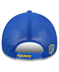 New Era Men's Royal Los Angeles Rams 2026 Sideline Apex 9FORTY Adjustable Trucker Hat