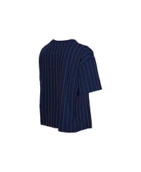 New Era Women's Navy Houston Astros Throwback Meshback Pinstripe Boxy T-Shirt