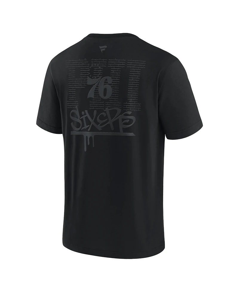 Fanatics Men's Philadelphia 76ers Blackout Heavyweight T-Shirt