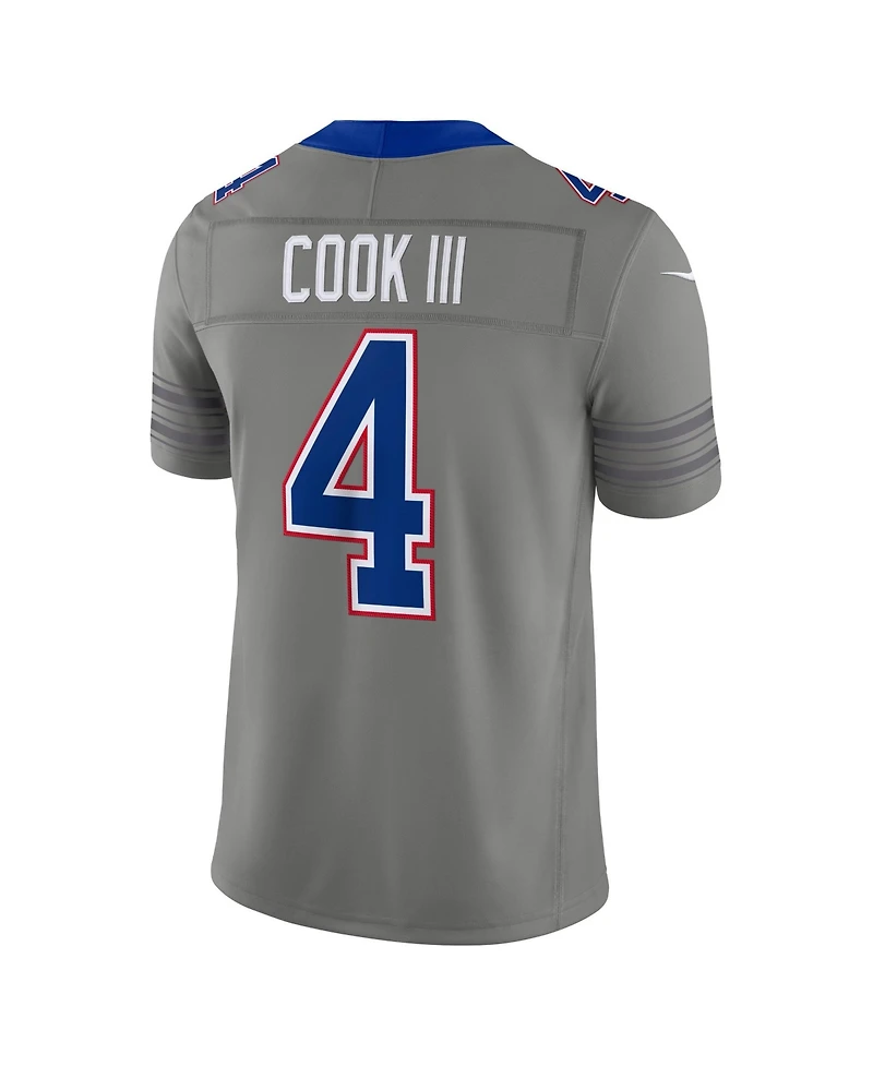 Nike Men's James Cook Iii Gray Buffalo Bills Nickel City Vapor F.u.s.e. Stitched Limited Jersey