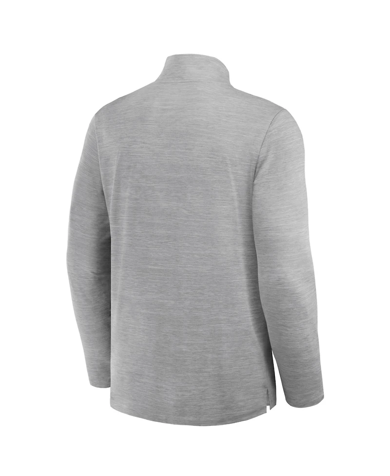 Fanatics Men's Heather Gray Seattle Seahawks Clutch Quarter-Zip Pullover Sweatshirt