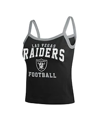 Wear by Erin Andrews Women's Black Las Vegas Raiders Color block Racerback Tank Top