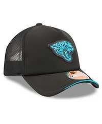 New Era Men's Black Jacksonville Jaguars 2026 Sideline Apex 9FORTY Adjustable Trucker Hat