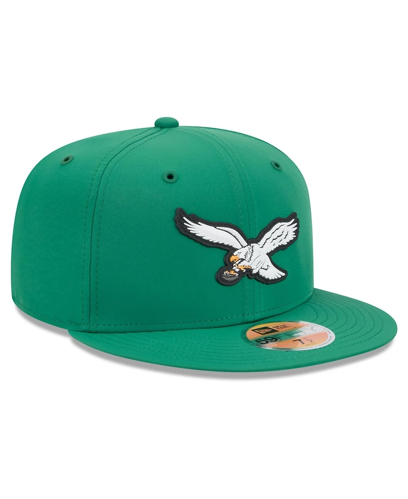 New Era Men's Kelly Green Philadelphia Eagles 2026 Sideline Throwback 59FIFTY Fitted Hat
