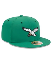 New Era Men's Kelly Green Philadelphia Eagles 2026 Sideline Throwback 59FIFTY Fitted Hat