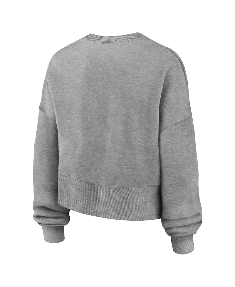 Nike Women's Heather Gray Michigan Wolverines Oversized Phoenix Arch Pullover Sweatshirt