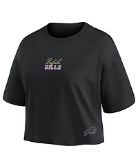 Fanatics Women's Josh Allen Black Buffalo Bills Fashion Cropped T-Shirt