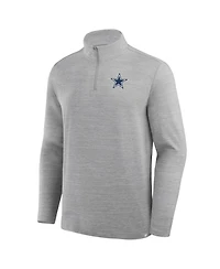 Fanatics Men's Heather Gray Dallas Cowboys Clutch Quarter-Zip Pullover Sweatshirt