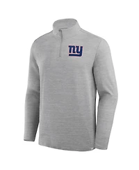 Fanatics Men's Heather Gray New York Giants Clutch Quarter-Zip Pullover Sweatshirt