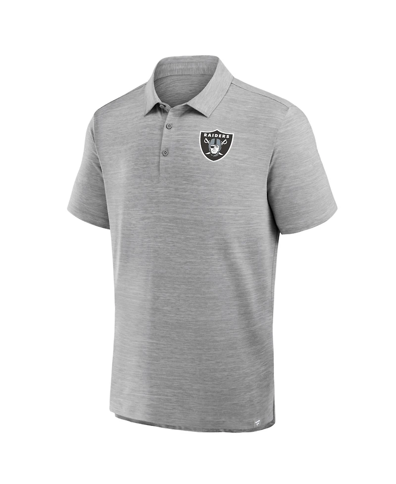 Fanatics Men's Heather Gray Las Vegas Raiders Clutch Polo Shirt