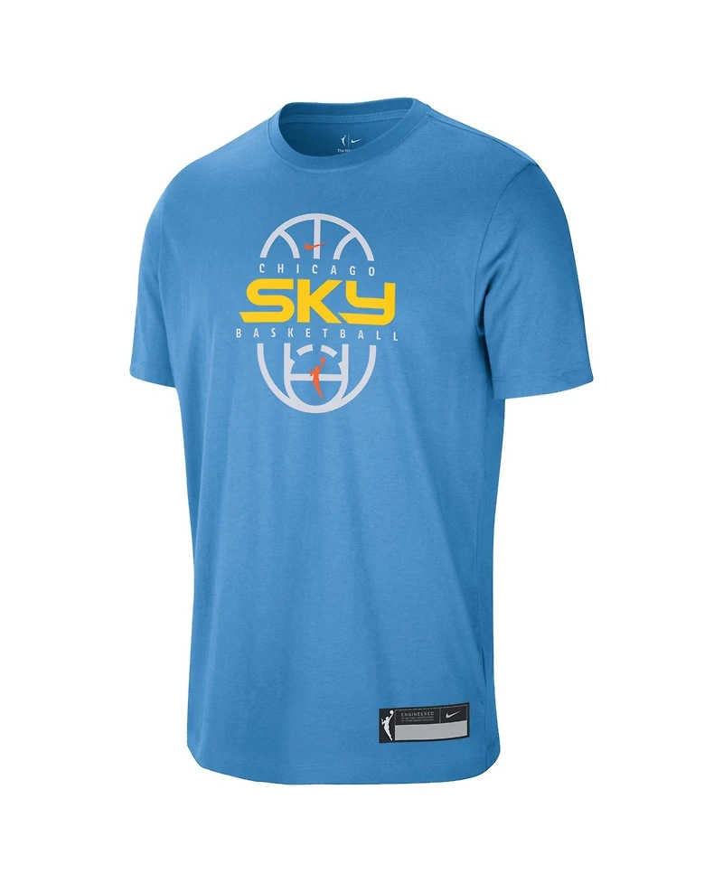 Nike Men's and Women's Sky Blue Chicago 2026 On-Court Authentic Practice Premium T-Shirt