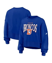 Nike Women's Royal Denver Broncos Oversized Phoenix Fleece Sweatshirt