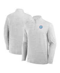 Fanatics Men's Heather Gray Tennessee Titans Clutch Quarter-Zip Pullover Sweatshirt
