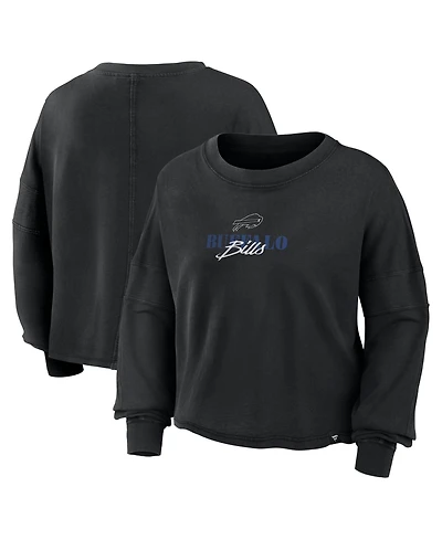 Fanatics Women's Black Buffalo Bills Oversized Chop Block BoxyLong sleeves Top