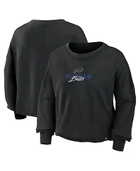 Fanatics Women's Black Buffalo Bills Oversized Chop Block BoxyLong sleeves Top
