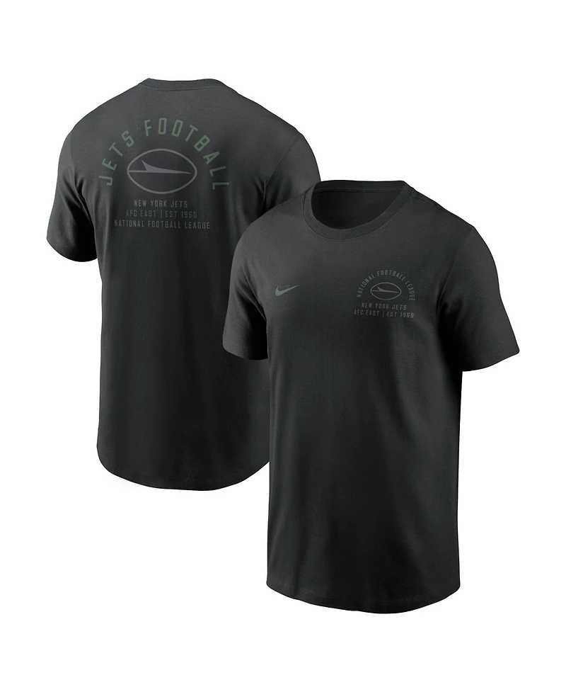 Nike Men's Black New York Jets Split Logo T-Shirt