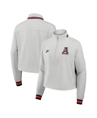 Nike Women's Gray Auburn Tigers Legacy Heritage Dri-fit Half-Zip Sweatshirt