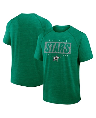 Fanatics Men's Heather Kelly Green Dallas Stars Breakaway Clutch Raglan T-Shirt